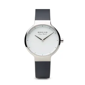 Bering Max Ren Polished Silver Silicone Watch