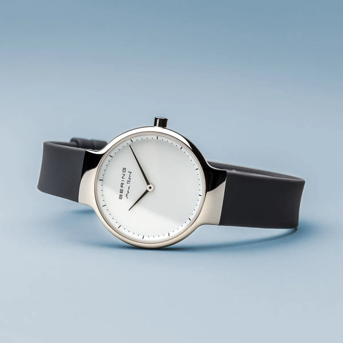 Bering Max Ren Polished Silver Silicone Watch