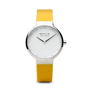 Bering Max Ren Polished Silver Yellow Silicone Watch
