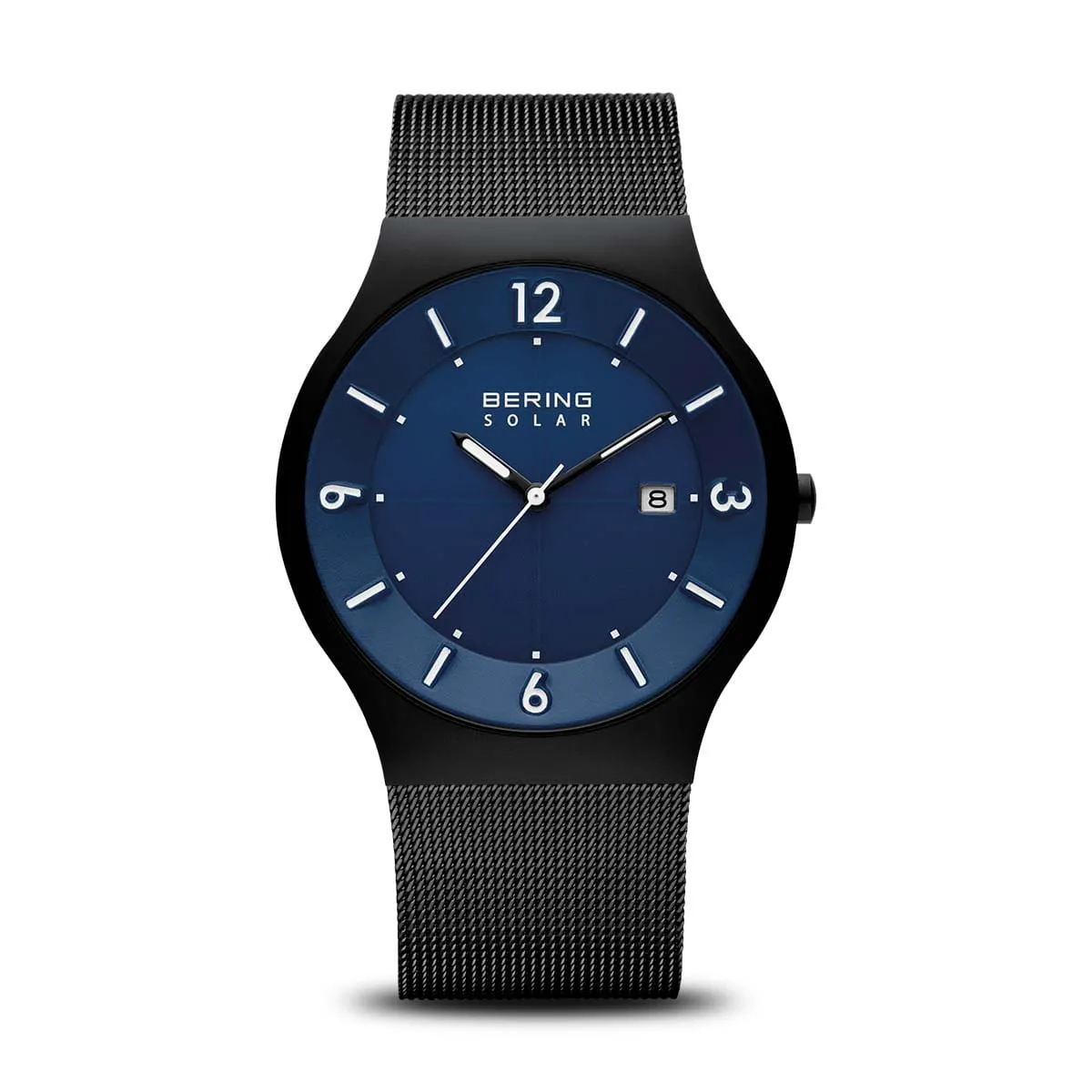 Bering - Mens Slim Solar Watch Blue & Black