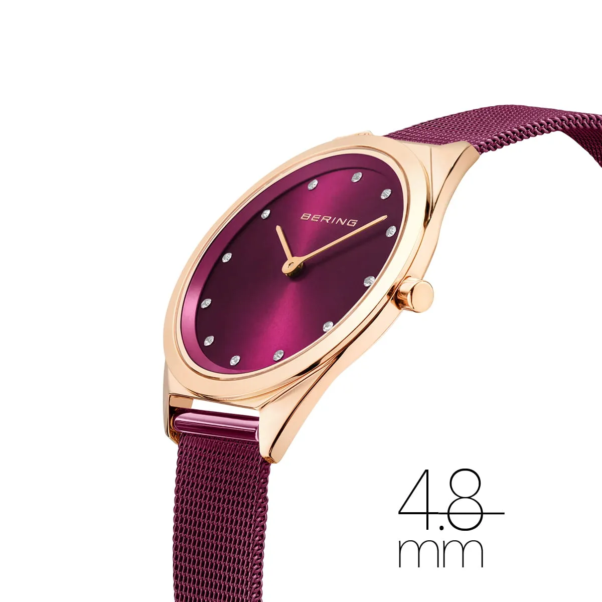 Bering - Ultra Slim, Polished Rose Gold Watch