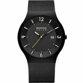 Bering Solar Brushed Black Mesh Watch