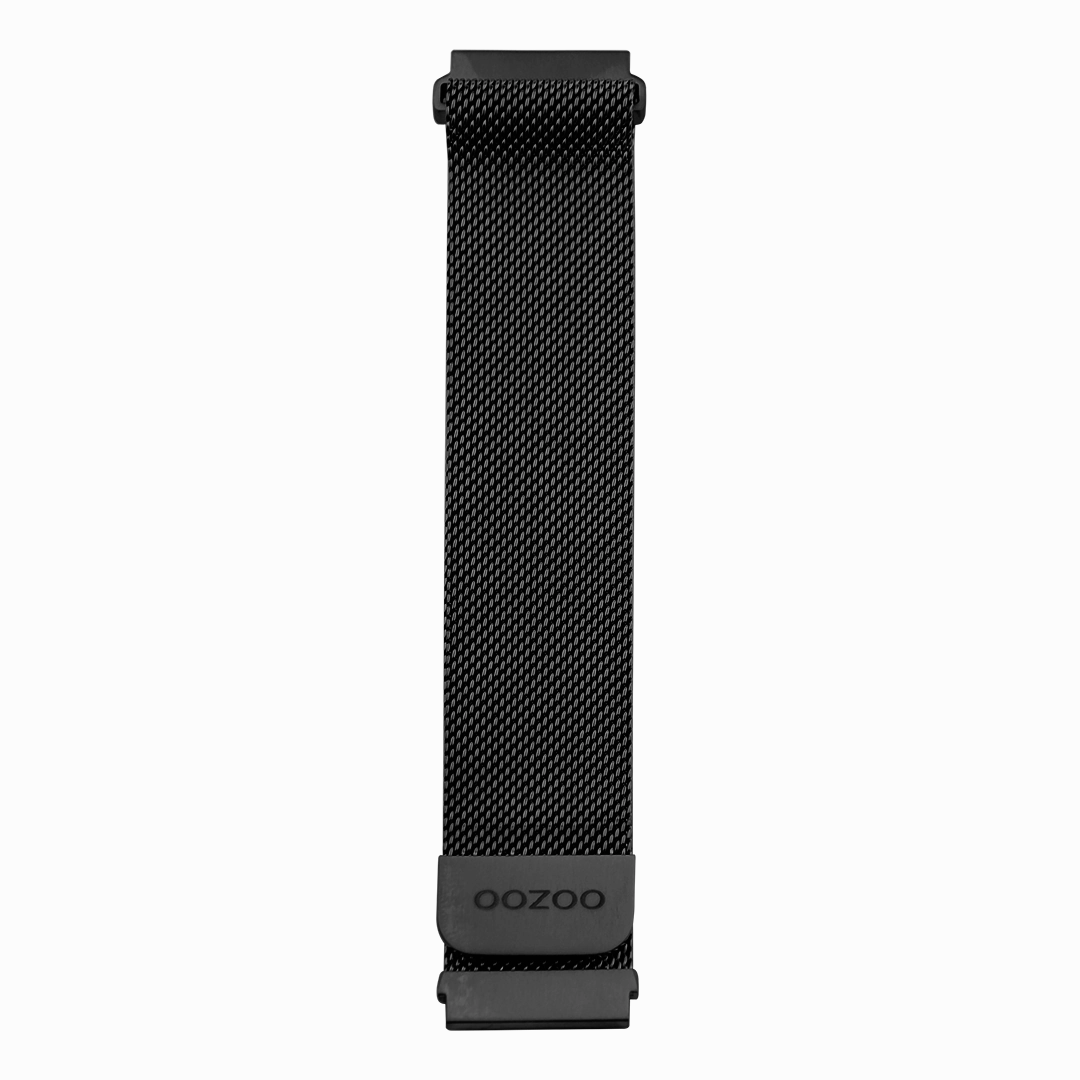 Black OOZOO metal mesh bracelet with black clasp