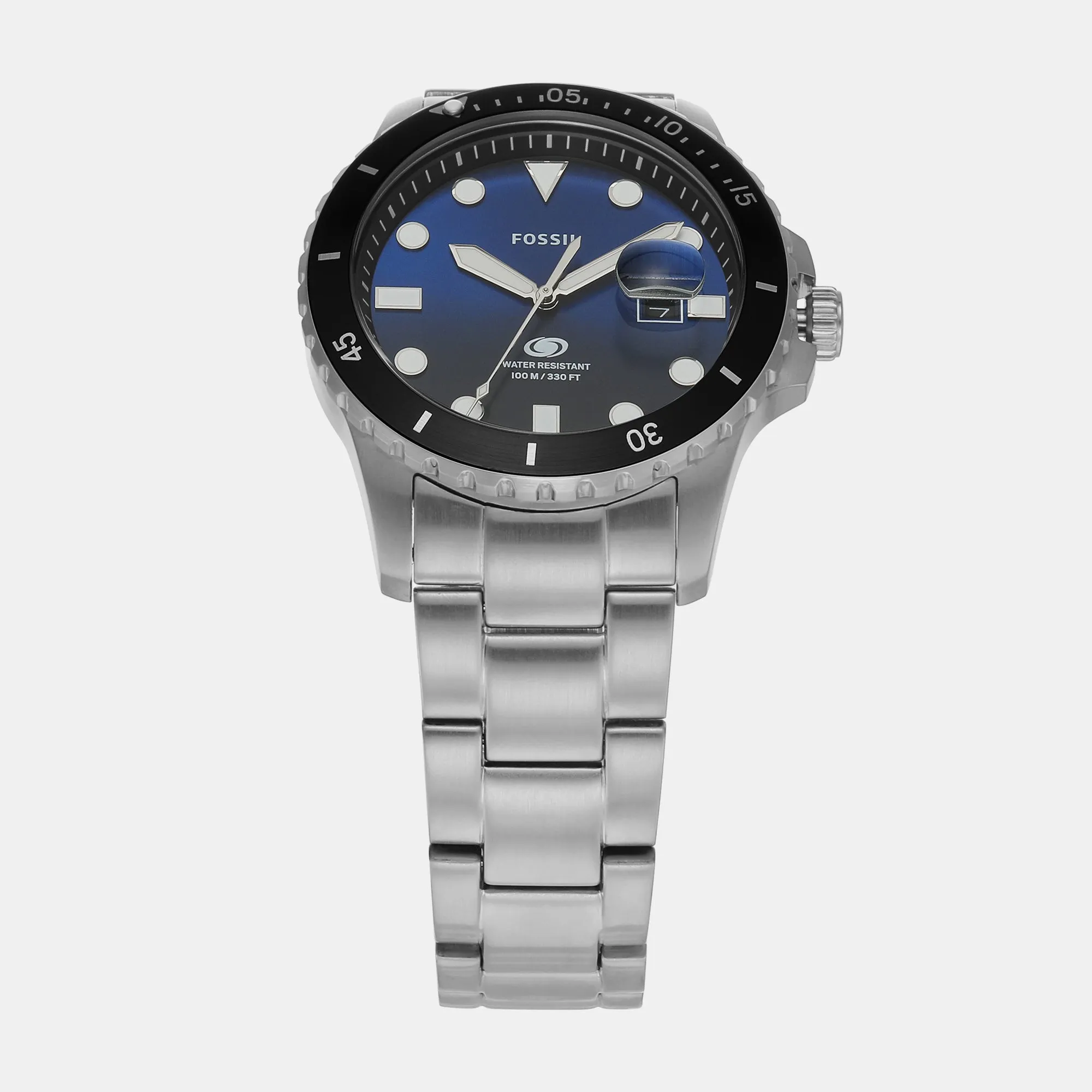 Blue Dive Men Quartz Blue Dial Analog Stainless Steel Watch FS6038