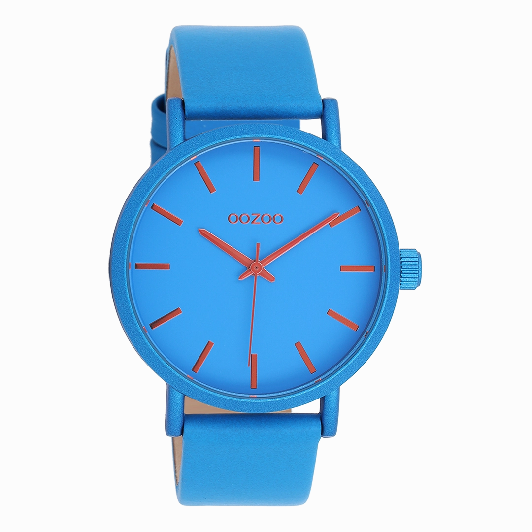 Blue OOZOO watch with leather strap - C11175
