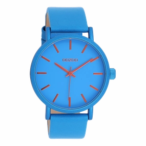 Blue OOZOO watch with leather strap - C11175