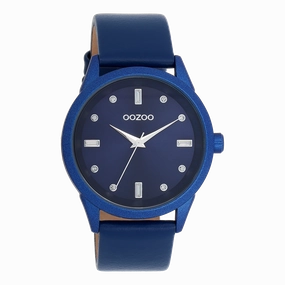Blue OOZOO watch with leather strap - C11288