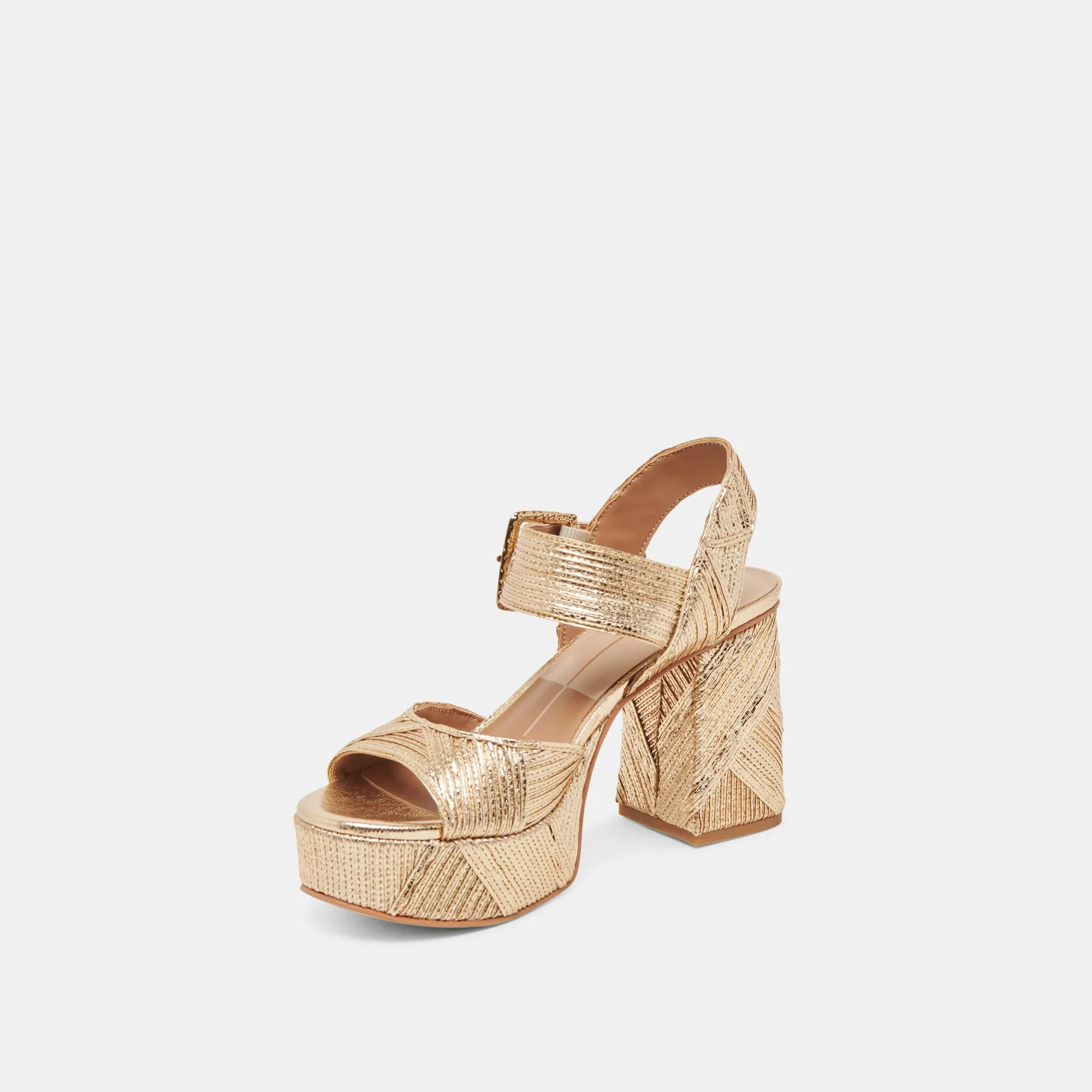 BOBBY DECO HEELS GOLD WOVEN STELLA