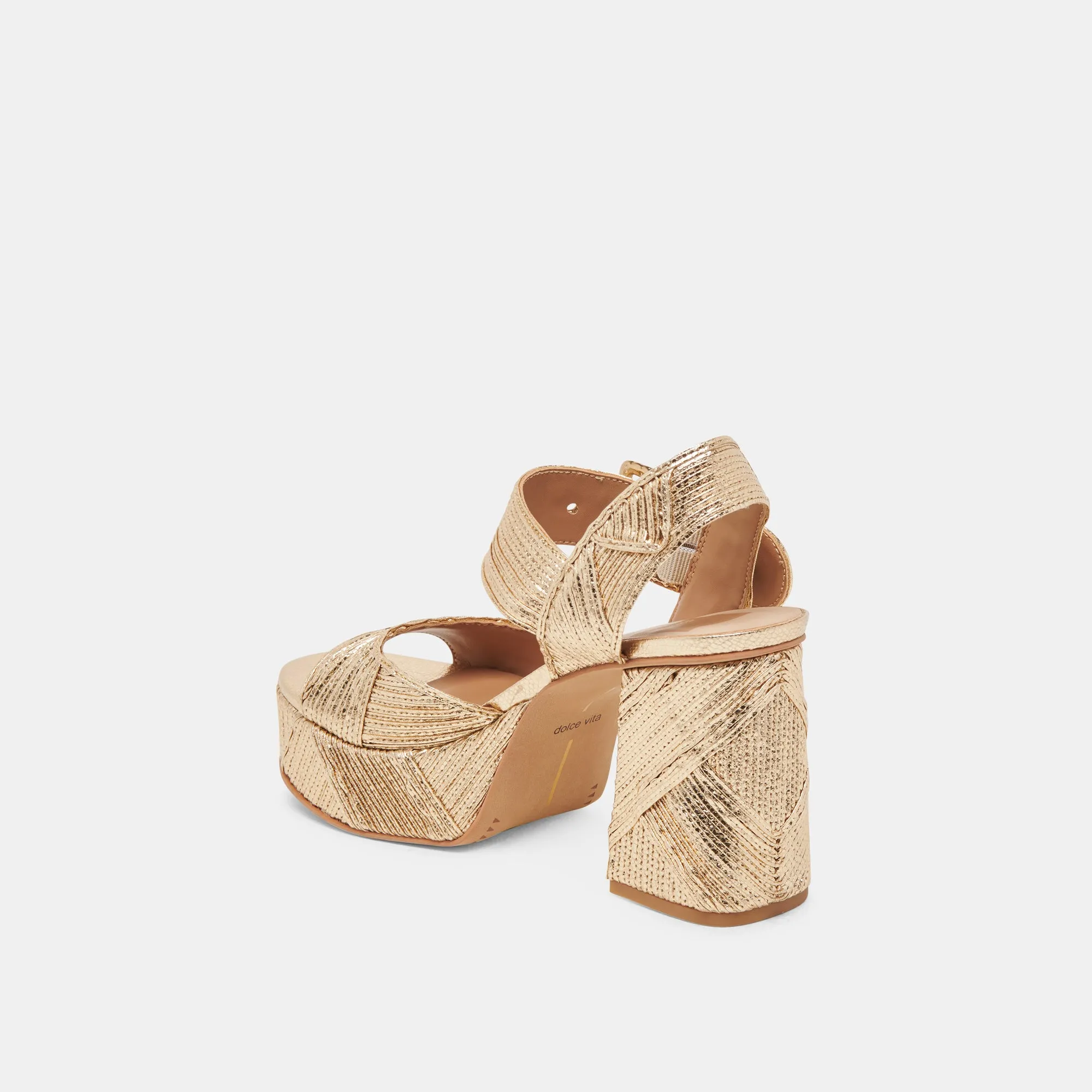 BOBBY DECO HEELS GOLD WOVEN STELLA