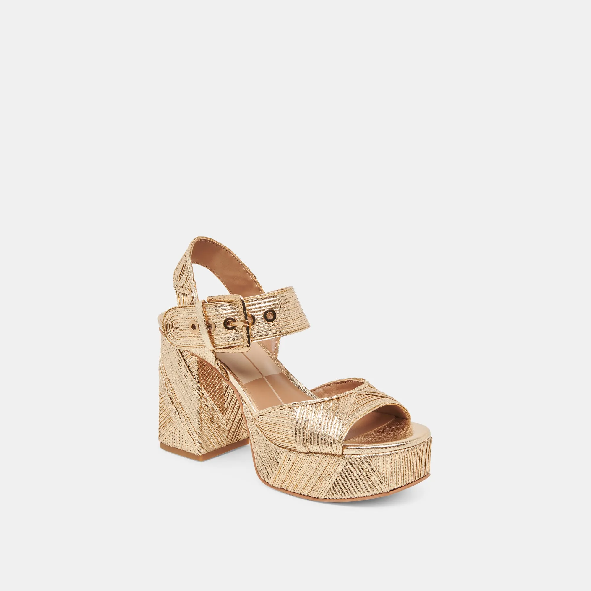 BOBBY DECO HEELS GOLD WOVEN STELLA