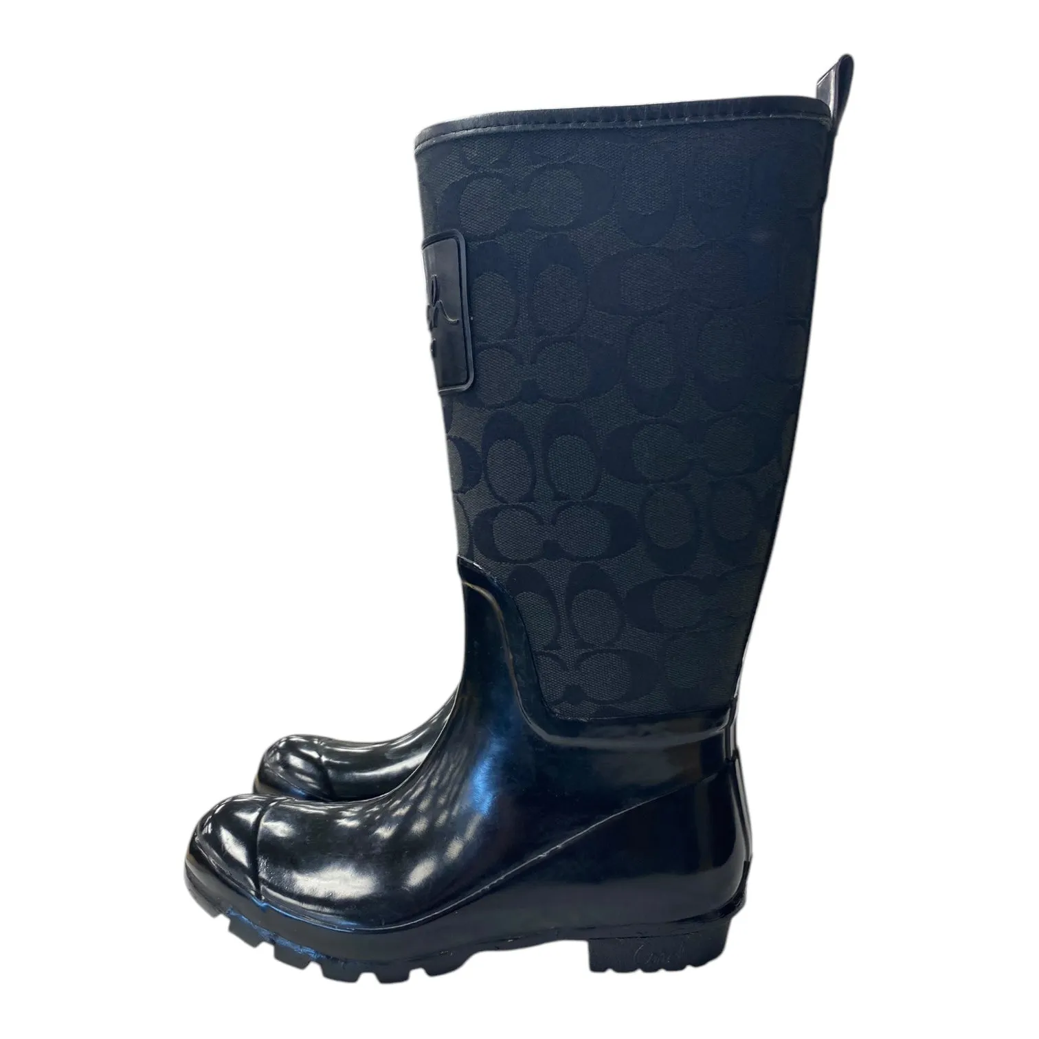 Boots Designer By Coach In Black, Size:6