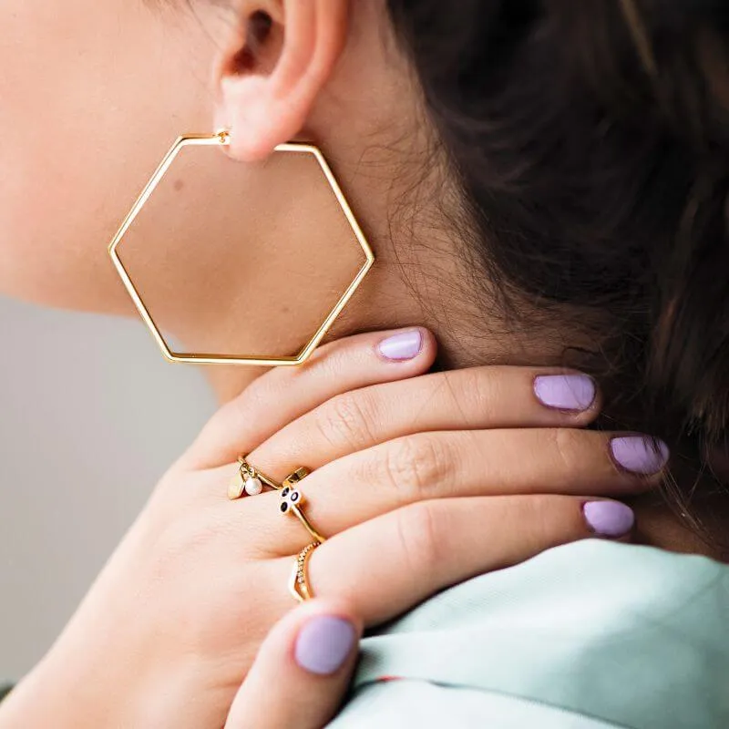 Boucles d'oreilles CLUSE Essentielle Gold Large Hexagonal Hoop CLJ51003