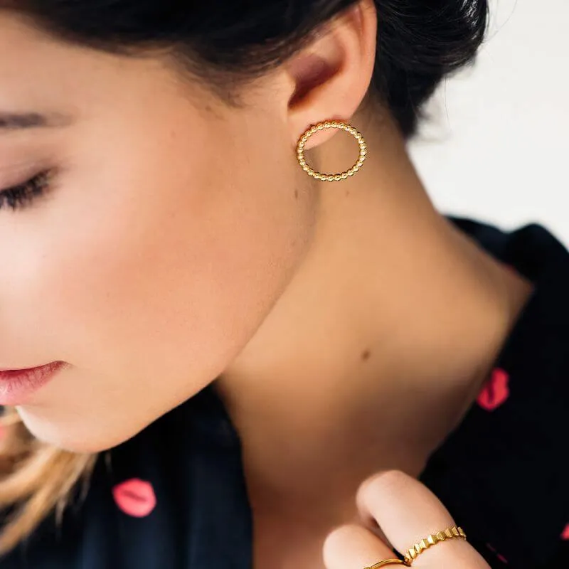 Boucles d'oreilles CLUSE Essentielle Gold Open Circle Embellished Stud CLJ51007