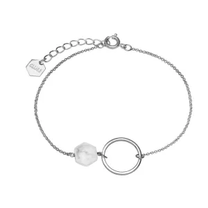 Bracelet CLUSE Idylle Silver Open Circle Marble Hexagon Chain CLJ12008