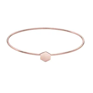 Bracelet jonc CLUSE Essentielle Rose Gold Hexagon CLJ10001