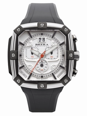 Brera Orologi SUPERSPORTIVO SQUARE Men's Swiss Made White 48mm Watch BRSS2C4604