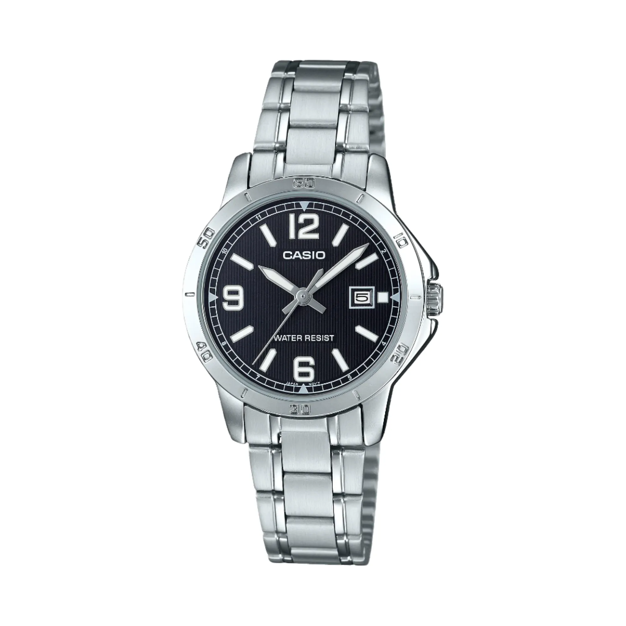 Casio Analog Black Dial Stainless Steel Watch LTPV004D-1B2