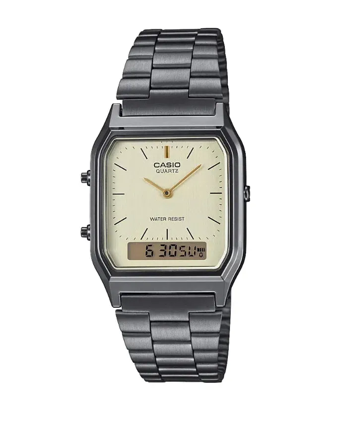 Casio AQ-230GG-9ADF Digital Analog Stainless Steel Strap Watch