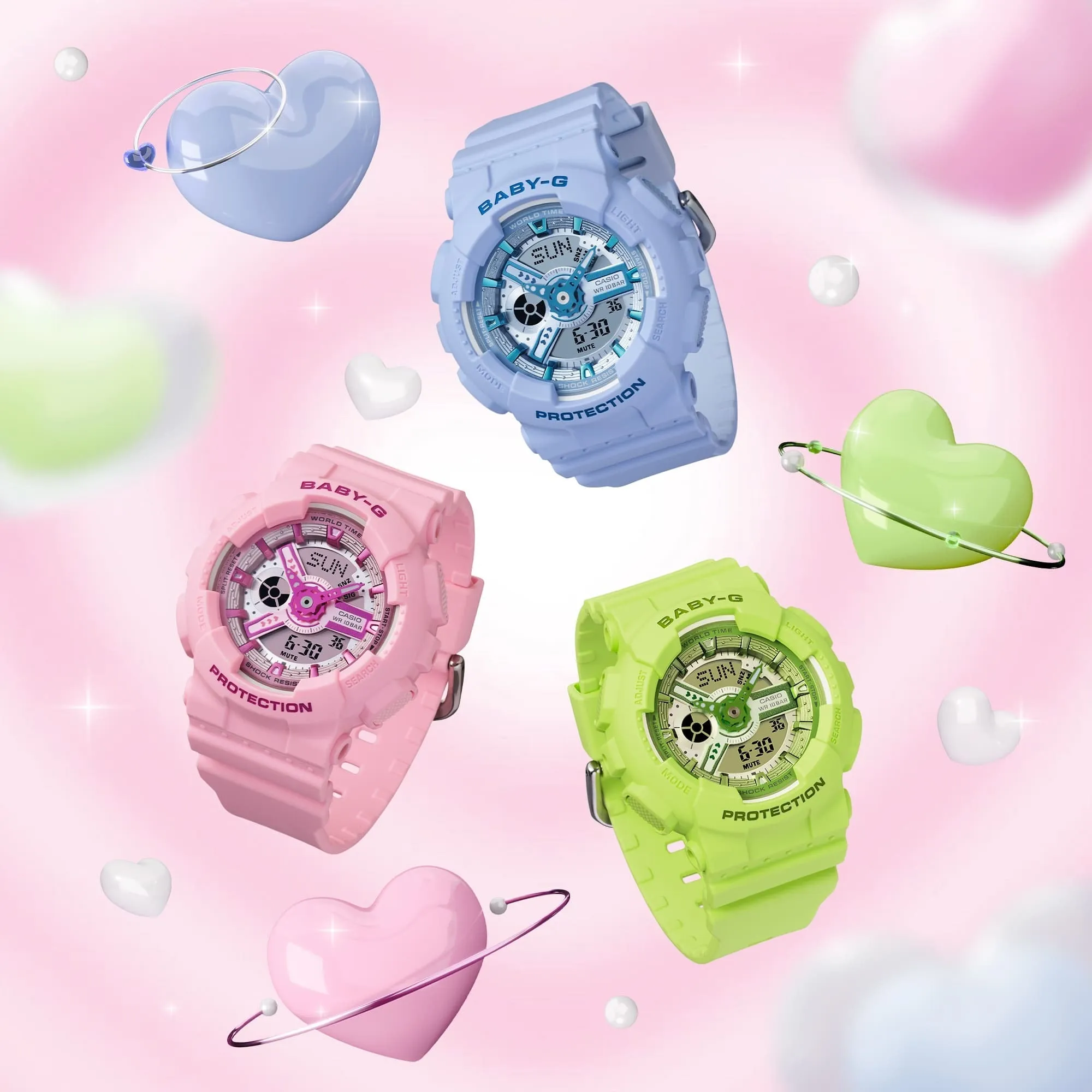 Casio Baby-G BA-110 Series Light Blue Resin Watch BA-110YK-2ADR