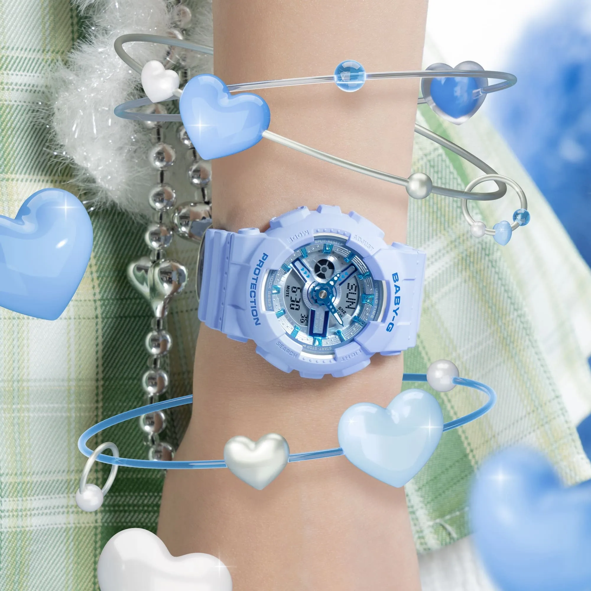 Casio Baby-G BA-110 Series Light Blue Resin Watch BA-110YK-2ADR