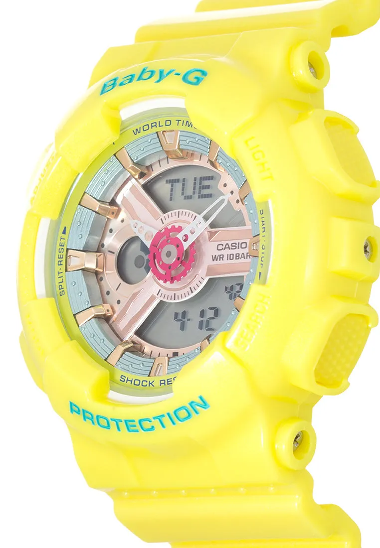 Casio Baby-g BA-110CA-9ADR Digital Analog Rubber Strap Watch For Women