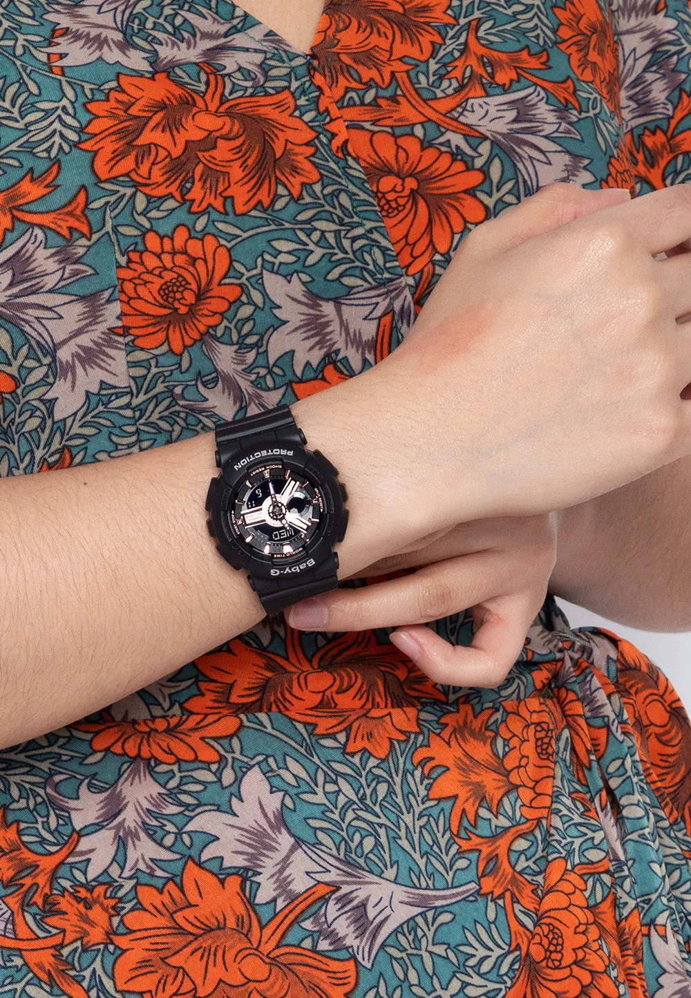 Casio Baby-g BA-110RG-1A Digital Analog Rubber Strap Watch For Women