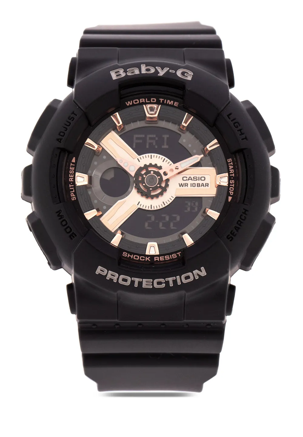 Casio Baby-g BA-110RG-1A Digital Analog Rubber Strap Watch For Women