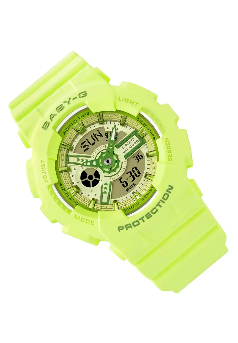 Casio Baby-g BA-110YK-3A Digital Analog Rubber Strap Watch for Women