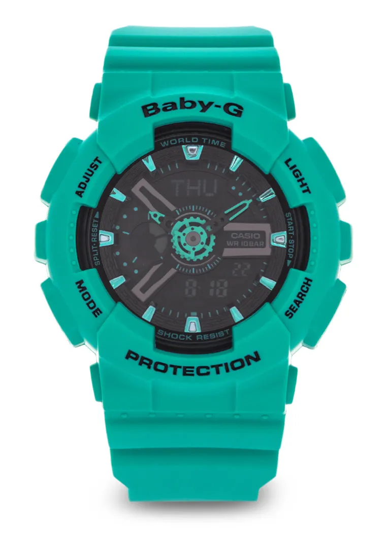 Casio Baby-g BA-111-3A Digital Analog Rubber Strap Watch For Women