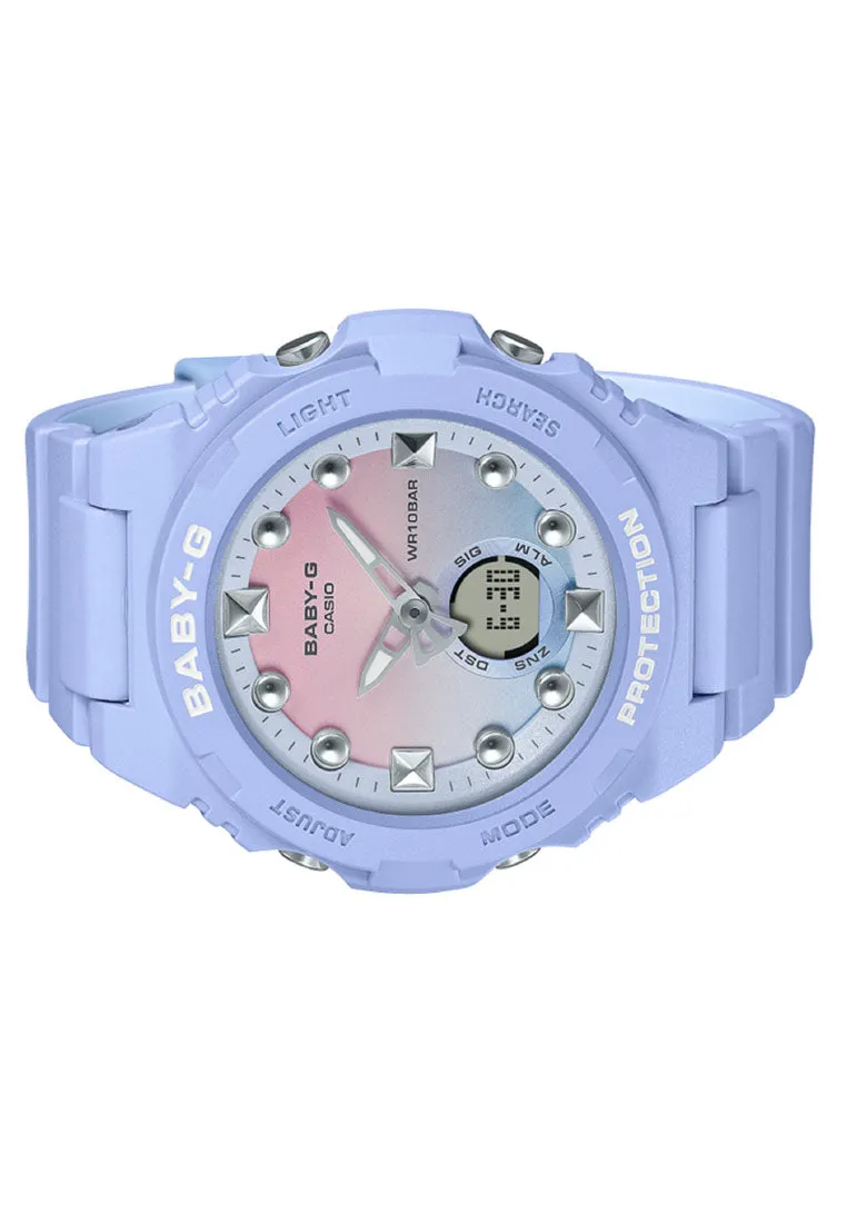 Casio Baby-g BGA-320-2A1 Digital Analog Rubber Strap Watch For Women