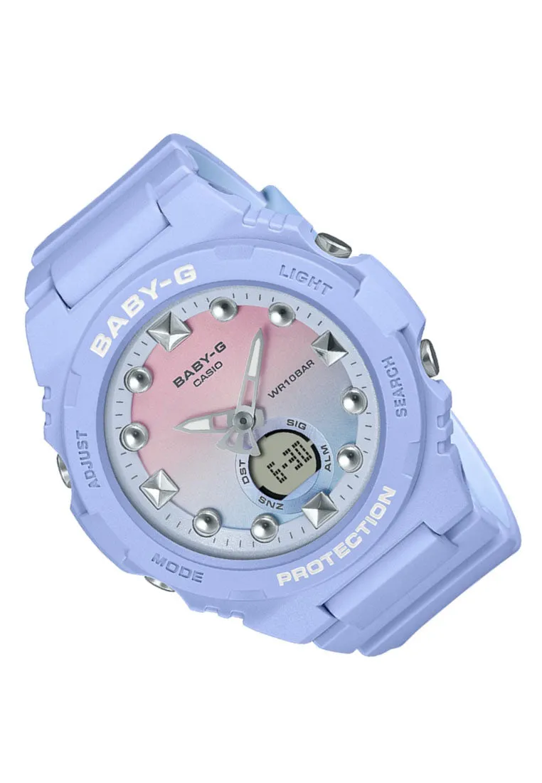 Casio Baby-g BGA-320-2A1 Digital Analog Rubber Strap Watch For Women