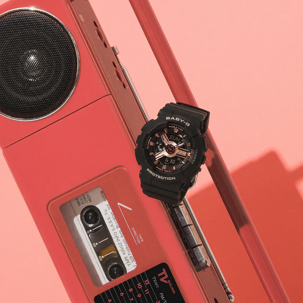 Casio Baby-G Black Resin Strap Women Watch BA-110XRG-1ADR-P