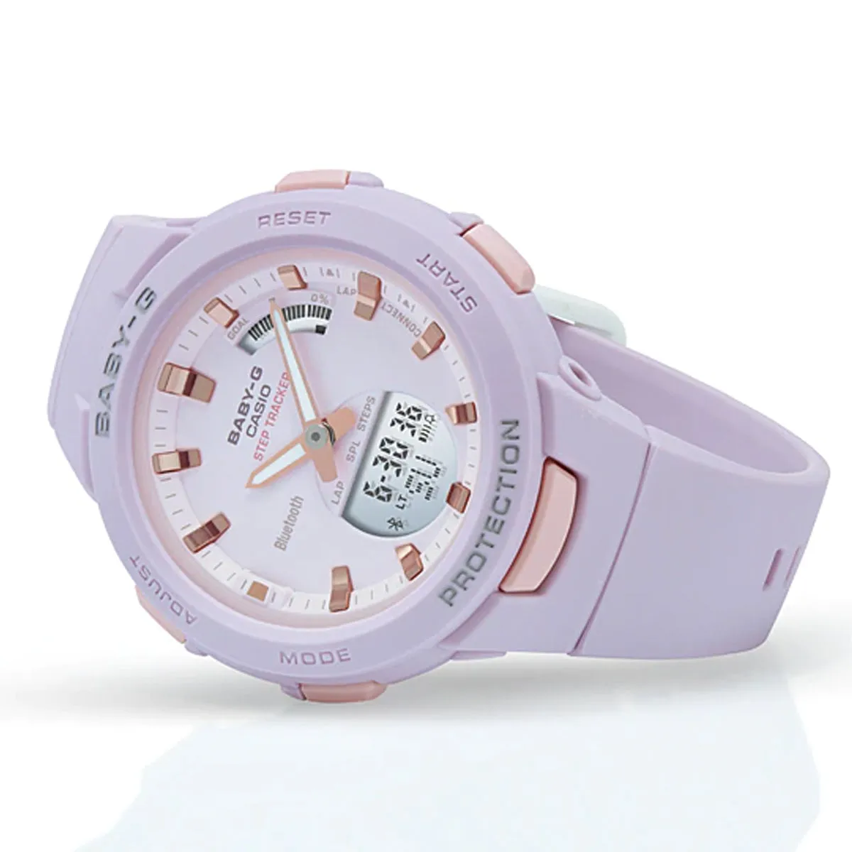 Casio Baby-g BSA-B100-4A2 Bluetooth Digital Analog Rubber Strap Watch For Women
