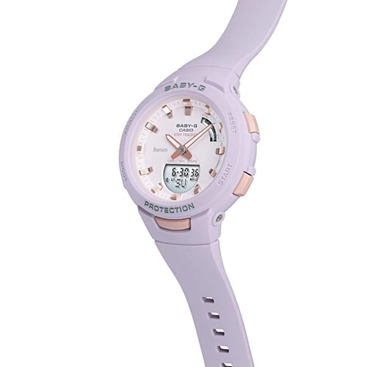 Casio Baby-g BSA-B100-4A2 Bluetooth Digital Analog Rubber Strap Watch For Women