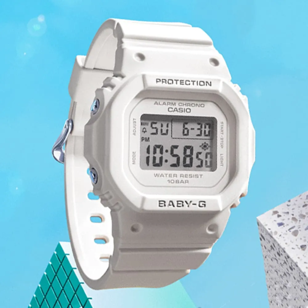 Casio Baby-G Digital White Resin Strap Unisex Watch BGD-565U-7DR-P