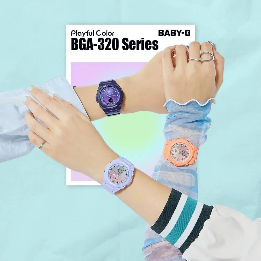 Casio Baby-G Orange Resin Strap Women Watch BGA-320-4A1DR