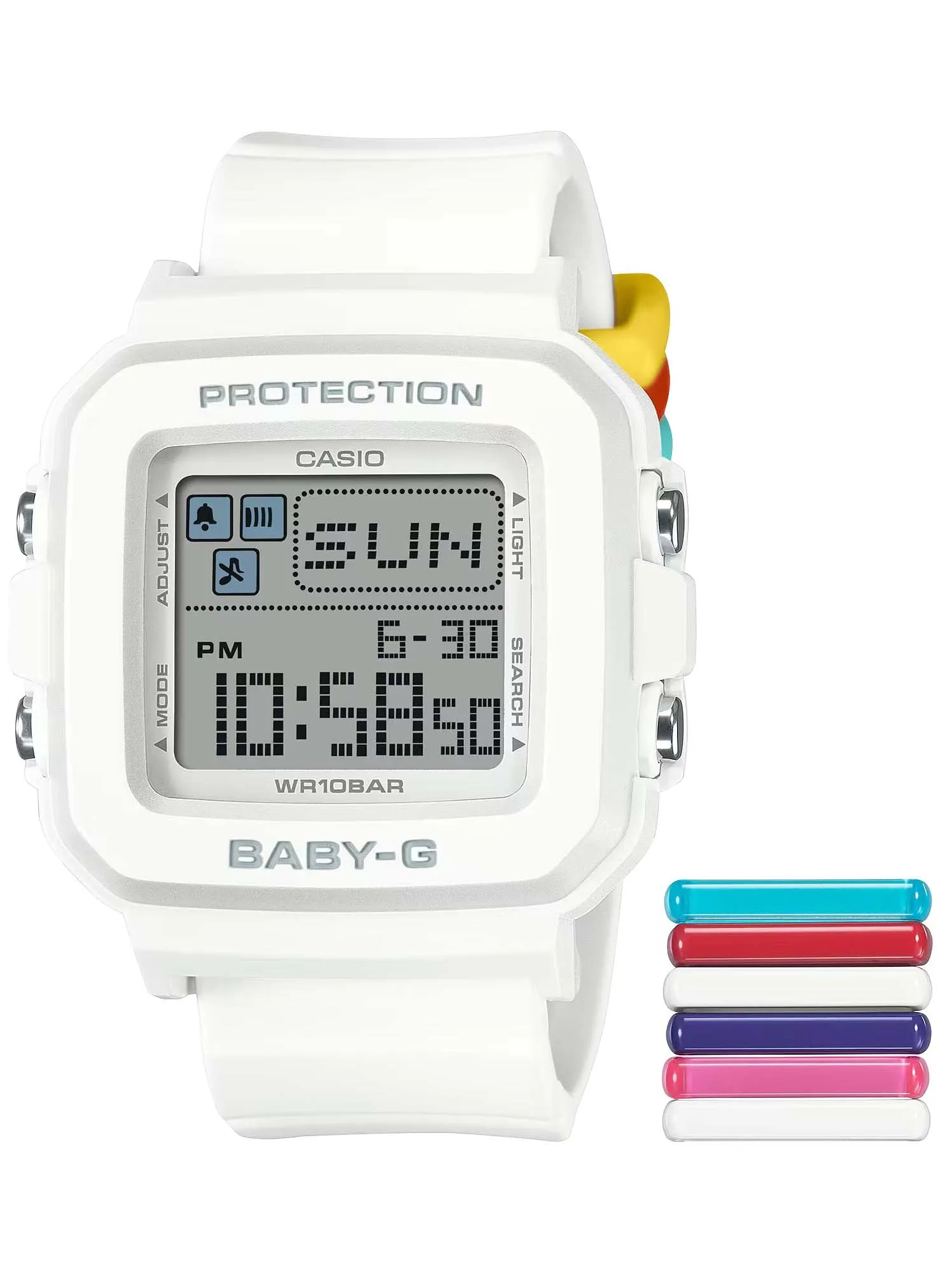 Casio BABY-G PLUS Pixel Art White Digital Womens Watch w/ 9 Loops BGD10L-7