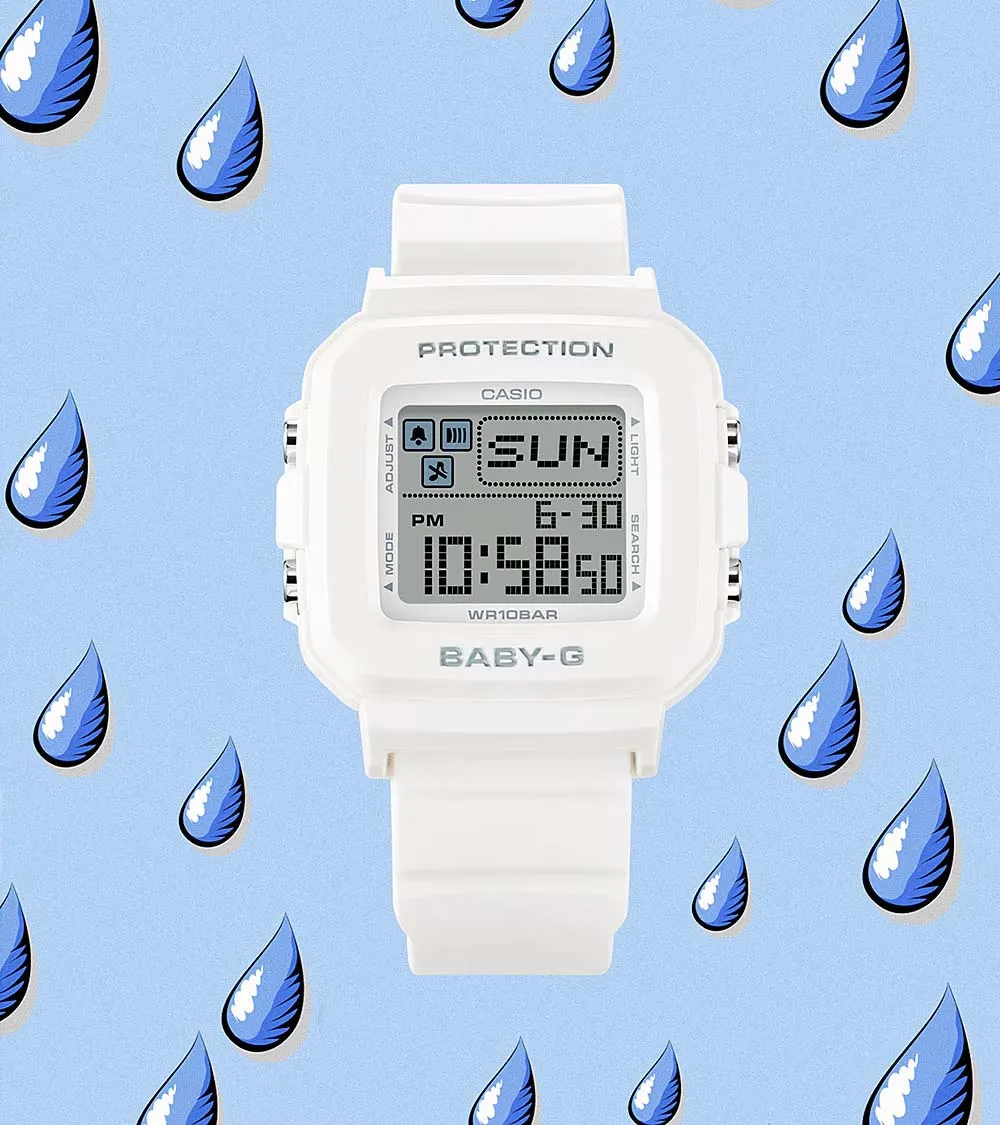 Casio BABY-G PLUS Pixel Art White Digital Womens Watch w/ 9 Loops BGD10L-7
