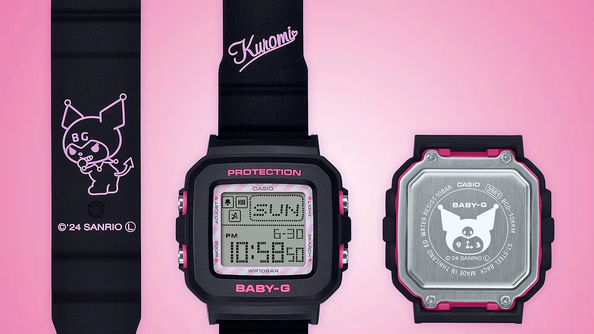Casio BABY-G PLUS x KUROMI Collab Digital Limited Edition Womens Watch BGD10KKM-1