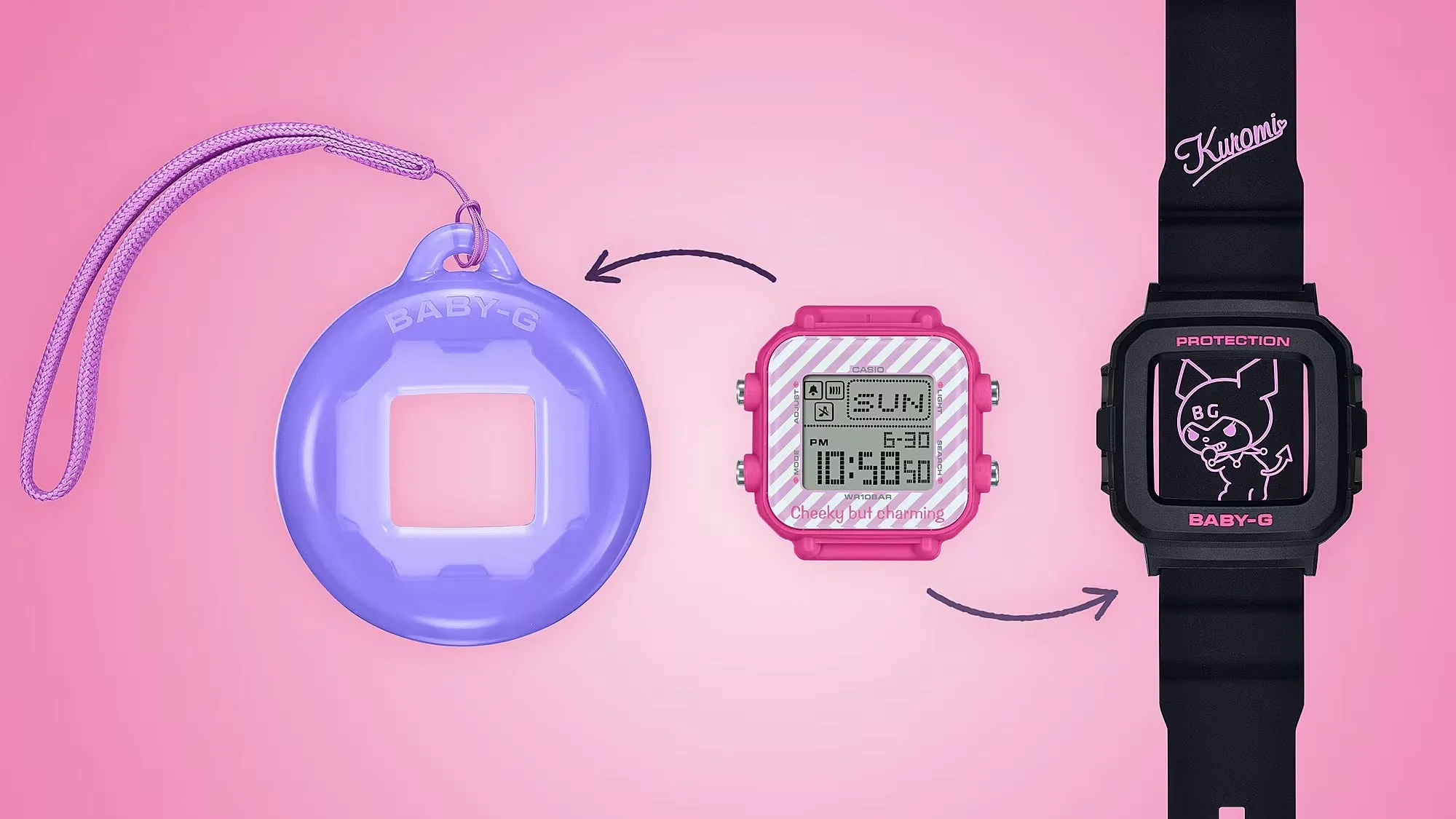 Casio BABY-G PLUS x KUROMI Collab Digital Limited Edition Womens Watch BGD10KKM-1