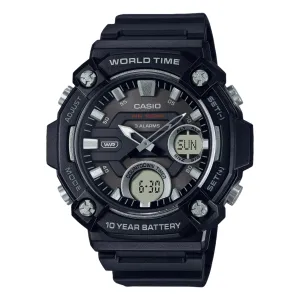 Casio Digital Analog Black Dial Black Resin Band Watch AEQ120W-1A