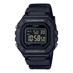 Casio Digital Black Resin Band Watch W218H-1B W-218H-1B