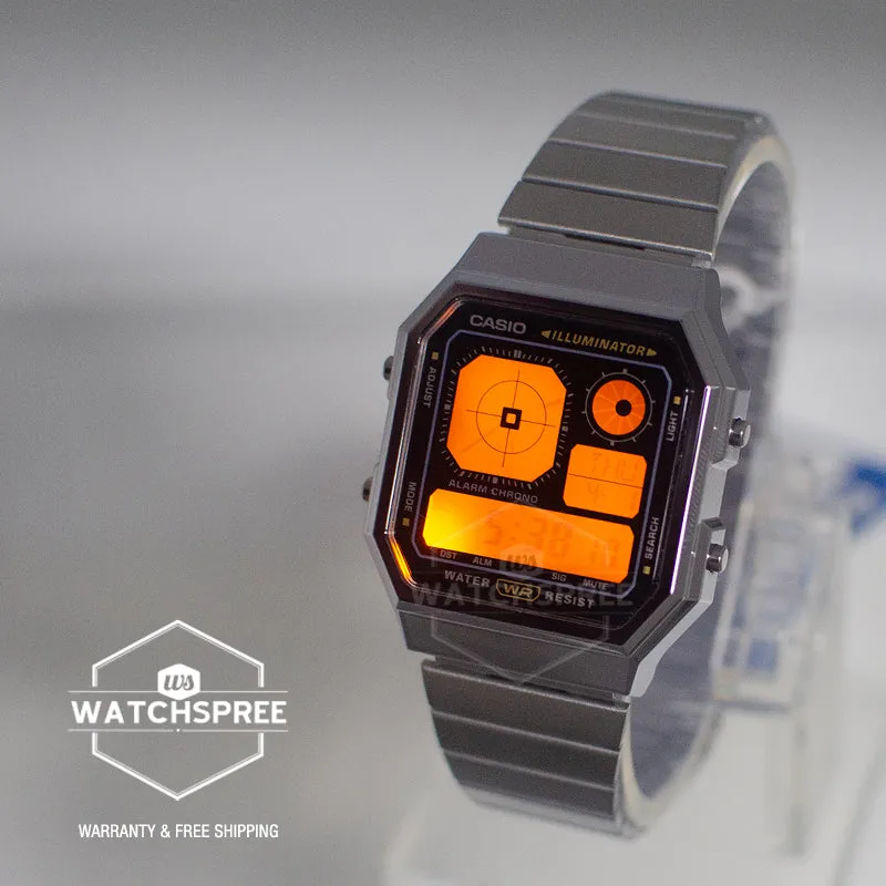 Casio Digital Vintage Stainless Steel Band Watch A130WE-1A
