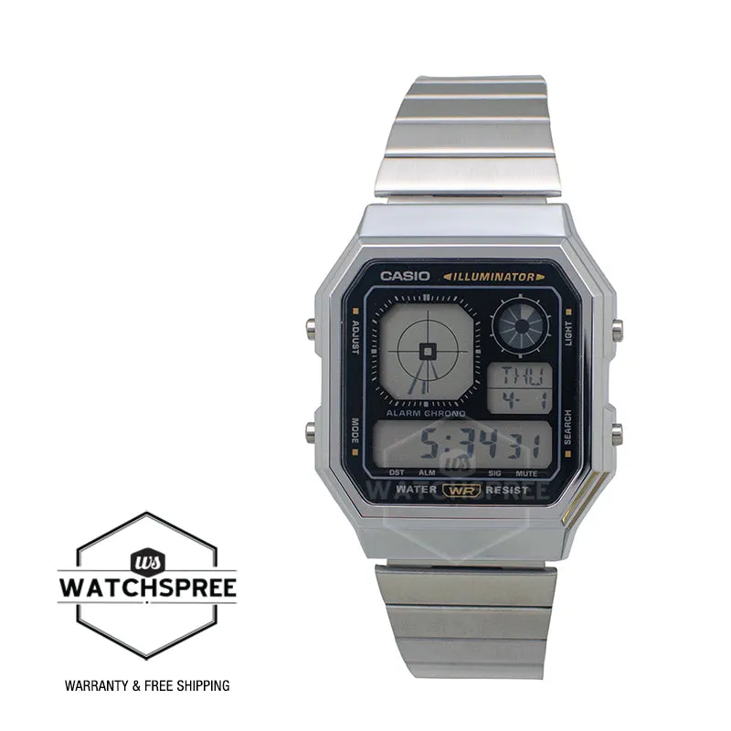 Casio Digital Vintage Stainless Steel Band Watch A130WE-1A