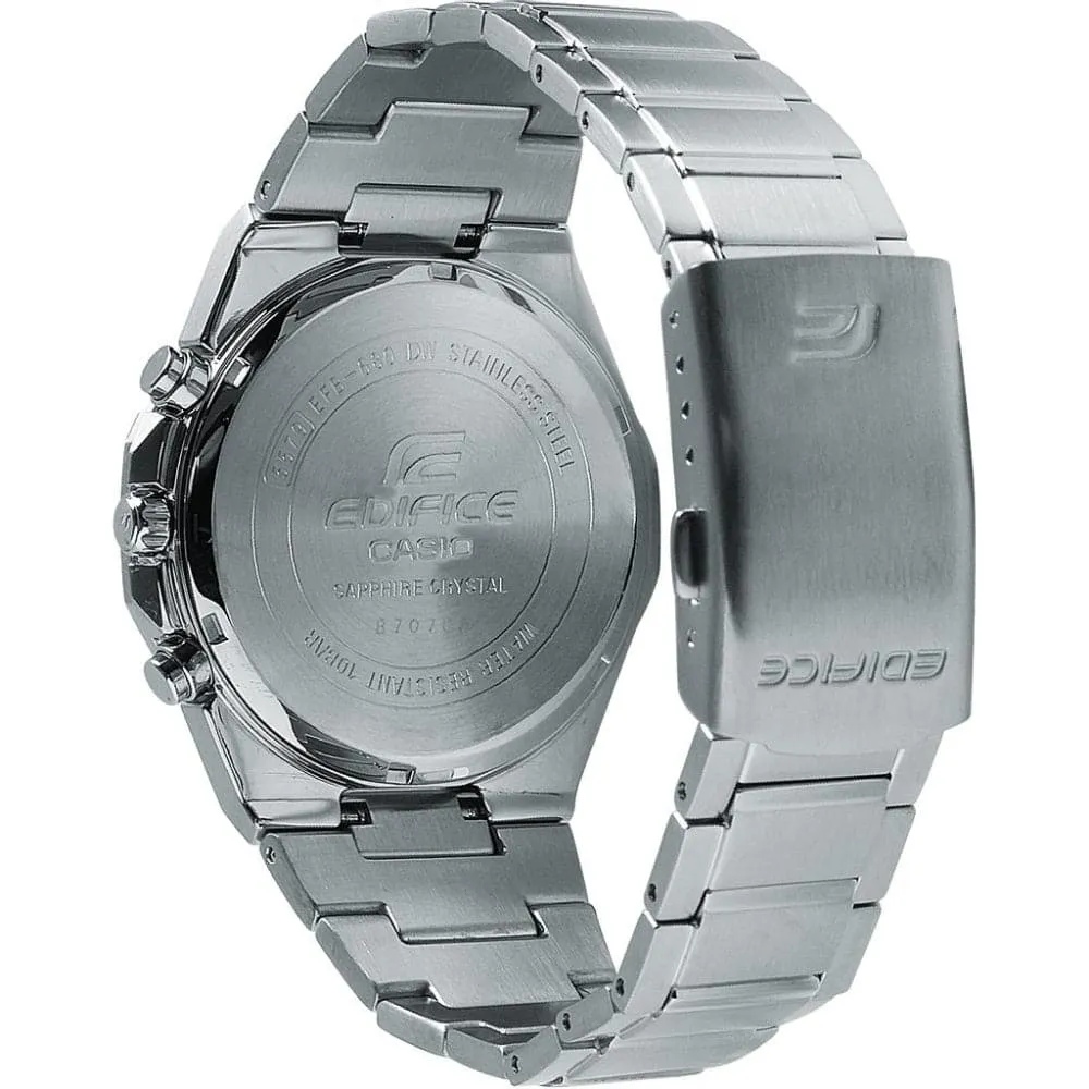 Casio Edifice Chronograph Silver Dial Silver Stainless Steel Strap Men Watch EFB-680D-7AVUDF