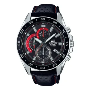 CASIO EDIFICE EFV-550L-1AVUDF-P BLACK LEATHER MEN WATCH