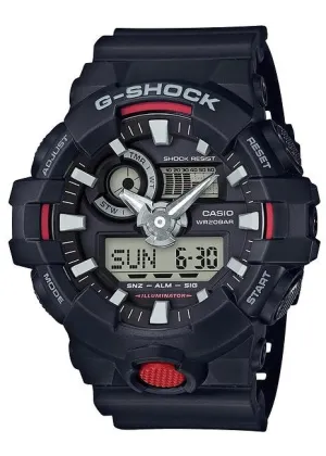 CASIO G-SHOCK ANALOGUE / DIGITAL BLACK RESIN BAND GA700-1A
