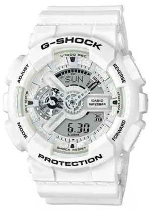 CASIO G-SHOCK ANALOGUE / DIGITAL WHITE RESIN BAND GA110MW-7A