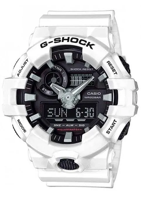 CASIO G-SHOCK ANALOGUE / DIGITAL WHITE RESIN BAND GA700-7A