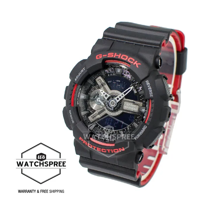 Casio G-Shock Black & Red Series Special Color Models Black Resin Watch GA110HR-1A